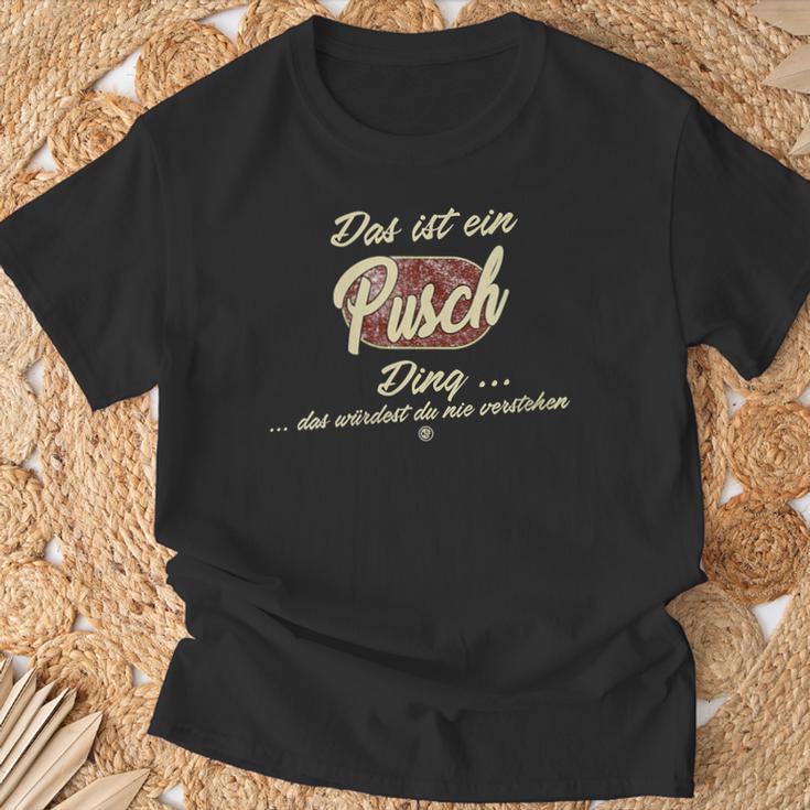 Damen Das Ist Ein Pusch Ding Lustiges Familie Pusch Mit-Ausschnitt T-Shirt Geschenke für alte Männer