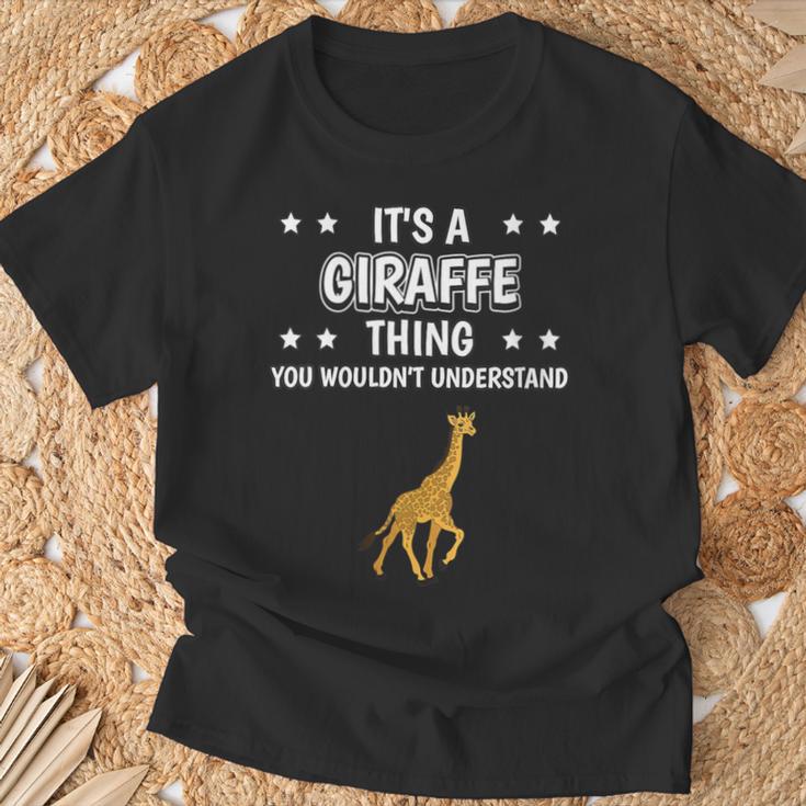 Damen Ist So Ein Giraffe Ding Lustiger Spruch Giraffen Mit-Ausschnitt T-Shirt Geschenke für alte Männer