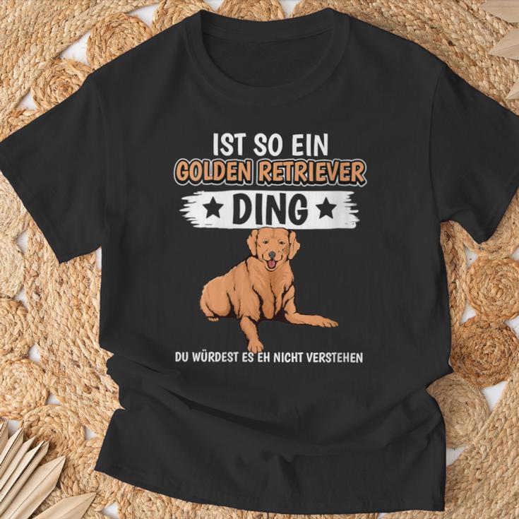 Damen Ist So Ein Golden Retriever Ding Golden Retriever Mit-Ausschnitt T-Shirt Geschenke für alte Männer