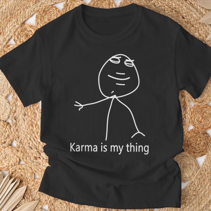 Damen Karma Ist Mein Ding Mit-Ausschnitt T-Shirt Geschenke für alte Männer