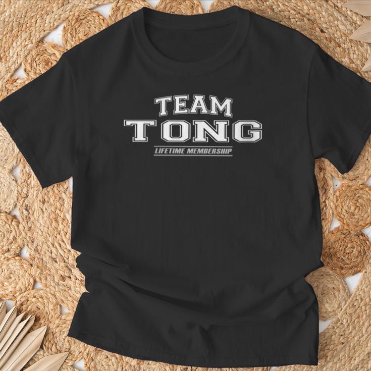 Damen Teamzange Stolzer Familiennachname Nachname Geschenk Mit-Ausschnitt T-Shirt Geschenke für alte Männer