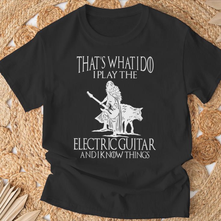 Das Ist Das Was Ich Tun Dass Ich Die E-Gitarre Spiele Und Ich Weiß Dinge T-Shirt Geschenke für alte Männer