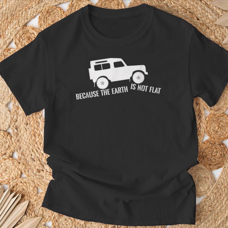 Die Erde Ist Kein Flat 4X4 Rover Über Land Off Road T-Shirt Geschenke für alte Männer