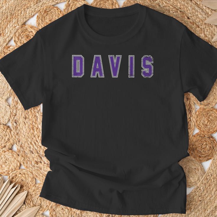 Distressed Davis Proud Family Surname Familia T-Shirt Geschenke für alte Männer