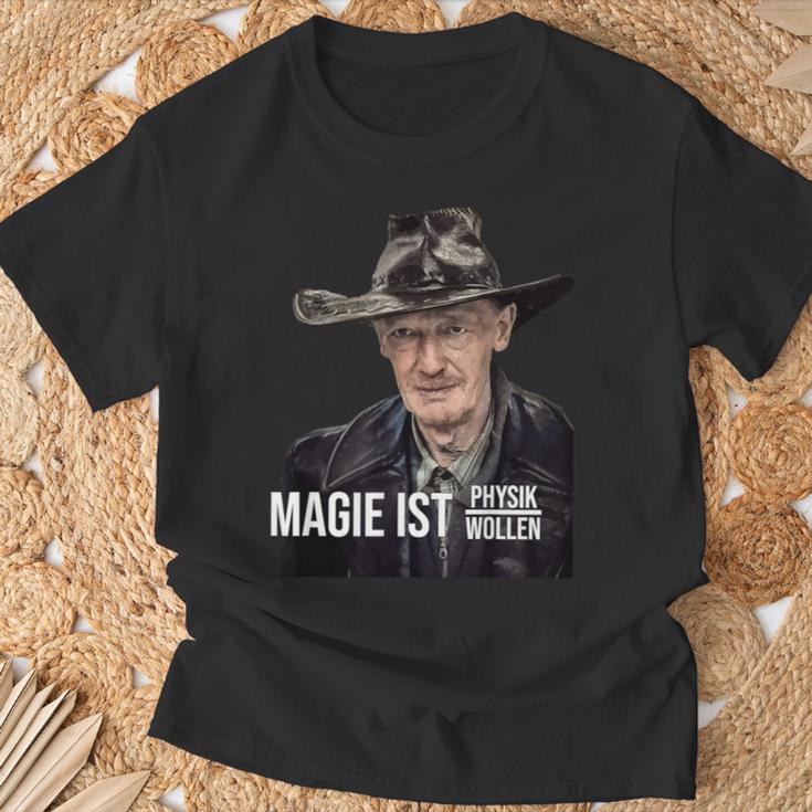 Dr Axel Stoll Magie Ist Physik Durch Wollen T-Shirt Geschenke für alte Männer