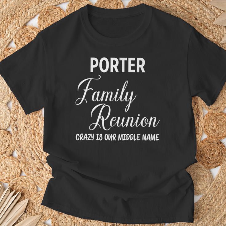 Family Name Porter Reunion Last Name Tag T-Shirt Geschenke für alte Männer