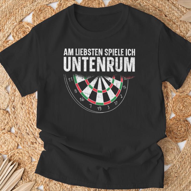 Dart Am Liebsten Spiele Ich Untenrum T-Shirt Geschenke für alte Männer