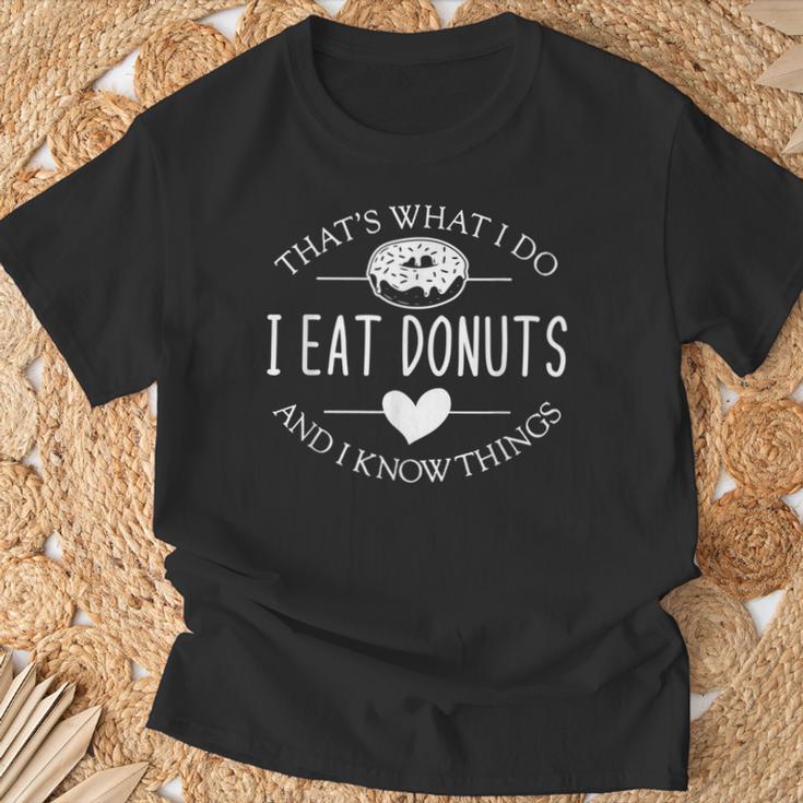 Das Ist Was Ich Essen Donuts Und Weiß Dinge German T-Shirt Geschenke für alte Männer