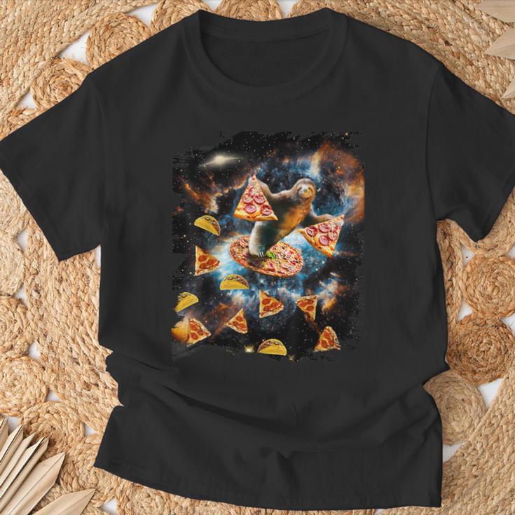 Galaxy Sloth Eat Pizza Taco In Space T-Shirt Geschenke für alte Männer