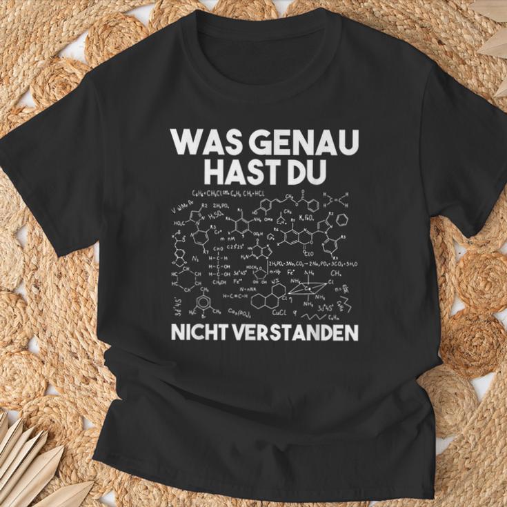 Was Genau Hast Du Nichterstanden Chemie Chemiker Laboratory T-Shirt Geschenke für alte Männer