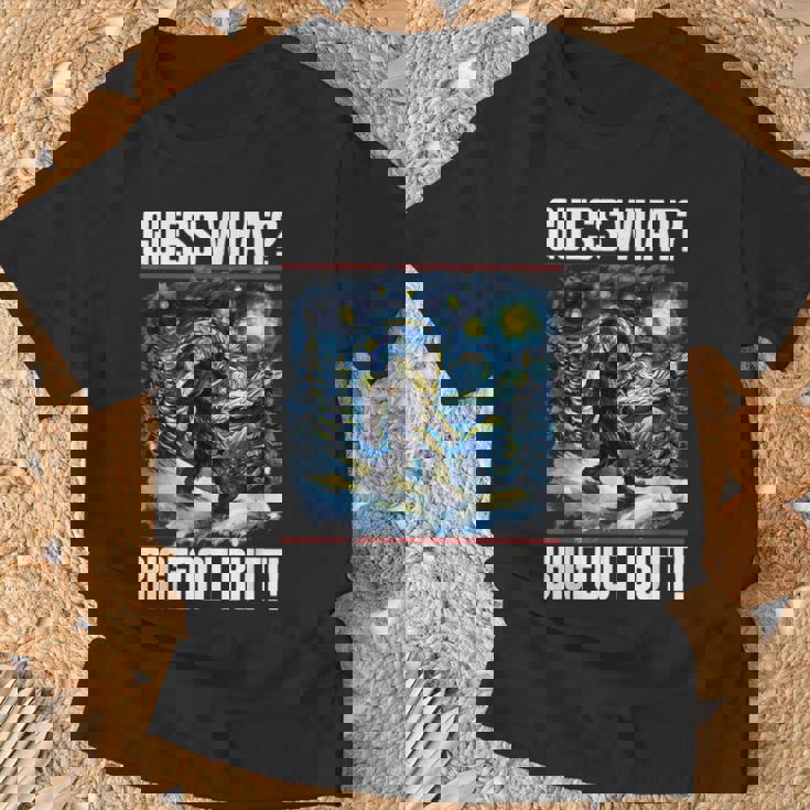 Guess What Bigfoot Butt Starry Night Sasquatch T-Shirt Gifts for Old Men