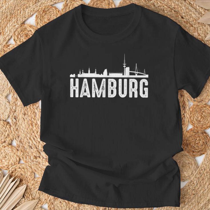 Hamburg Skyline City For Hamburg T-Shirt Geschenke für alte Männer