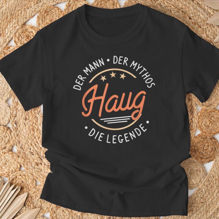 Haug The Man Of The Myth The Legend T-Shirt Geschenke für alte Männer