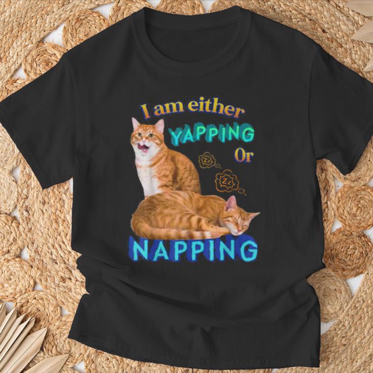 Ich Kläffe Oder Mache Ein Nap Cat Meme T-Shirt Geschenke für alte Männer