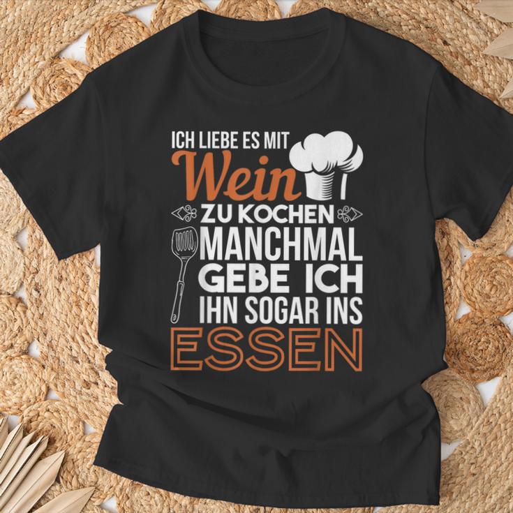 Ich Liebe Es Mit Wein Zu Kochkoch I Love It With Wine T-Shirt Geschenke für alte Männer