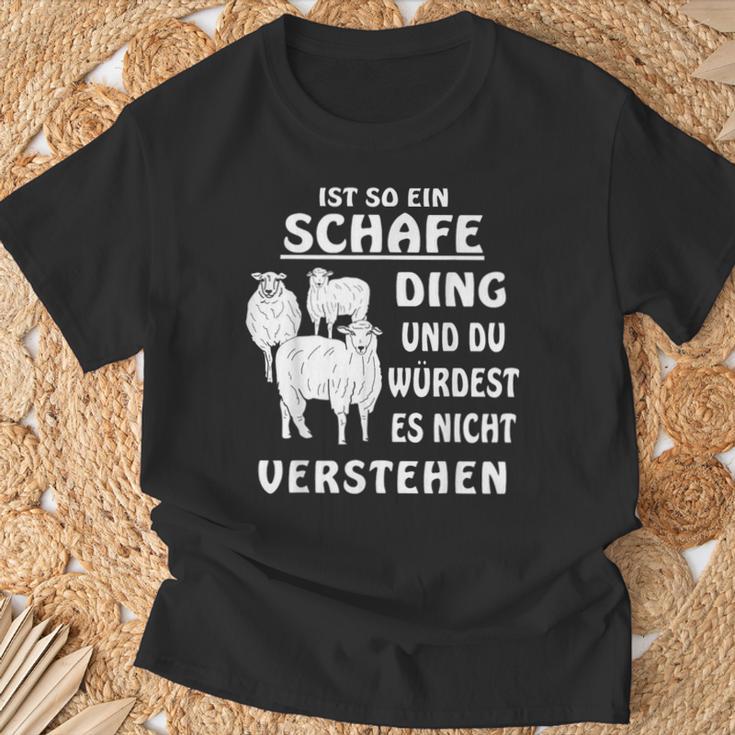 Ist So Ein Schafe Ding Schaf Farmer Schäfer German T-Shirt Geschenke für alte Männer