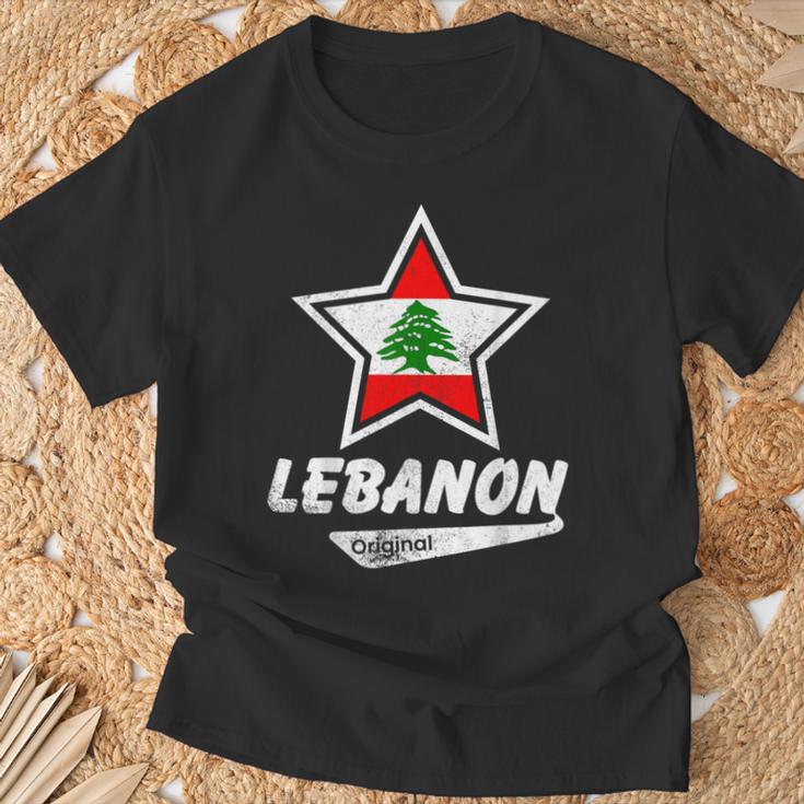 Lebanon Original Proud Lebanese Flag Lebanon T-Shirt Geschenke für alte Männer