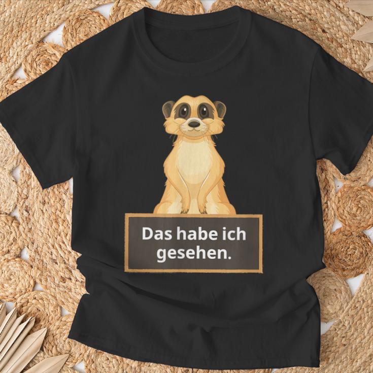 Lehrer Das Habe Ich Gesehen Erdmännchen Saying T-Shirt Geschenke für alte Männer