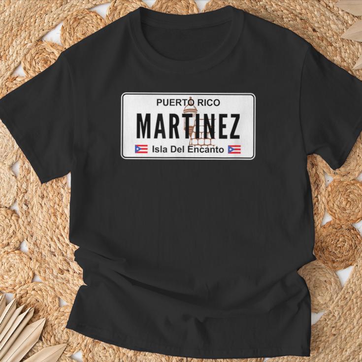 Martinez Last Name Puerto Rico License Plate T-Shirt Geschenke für alte Männer