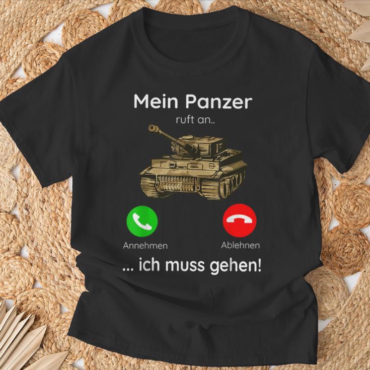 Mein Panzer Ruft An Ich Muss Gehen T-Shirt Geschenke für alte Männer