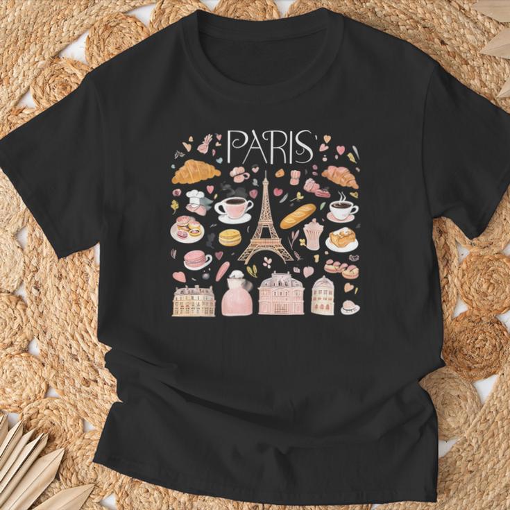 Paris France Souvenir Elegant Parisian Landmarks Aifel Tower T-Shirt Geschenke für alte Männer