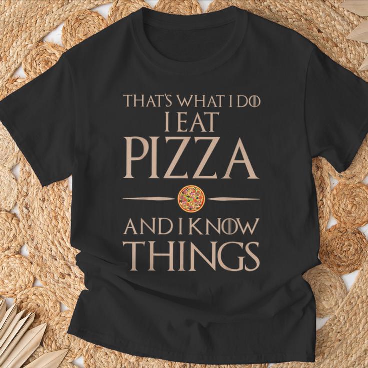 Pizza Das Ist Was Ich Essen Und Weiß Dinge German T-Shirt Geschenke für alte Männer