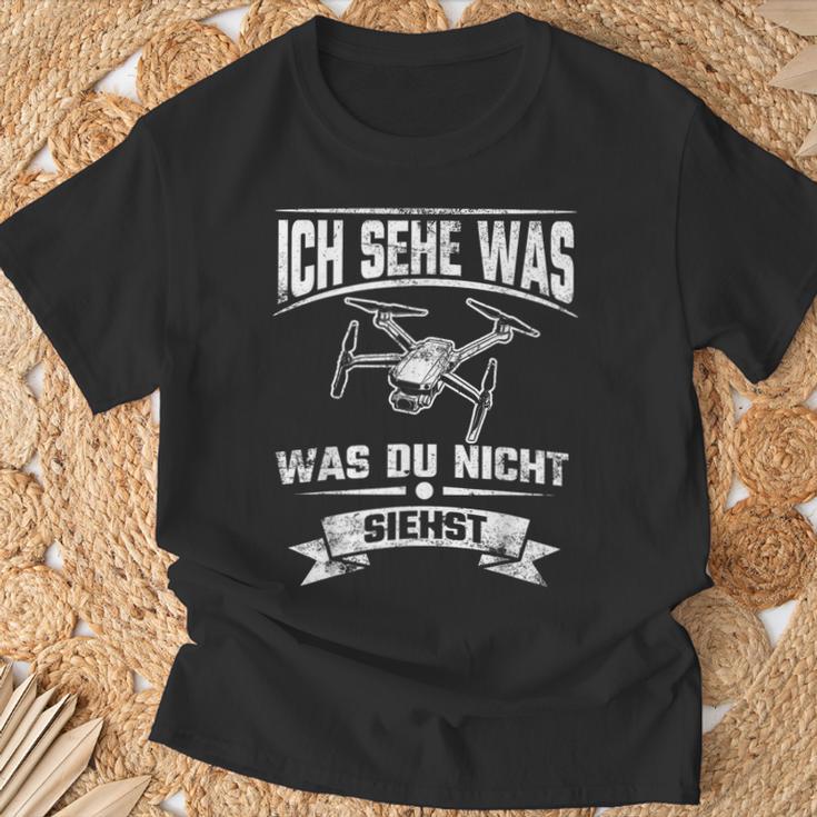 Quadcopter Drohne Ich Sehe Was Was Du Nicht Siehst T-Shirt Geschenke für alte Männer