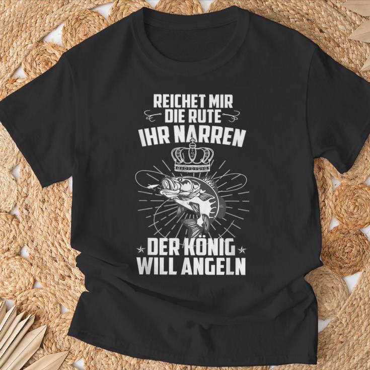 Reich Mir Die Rute Ihr Jester Der König Will Angeler T-Shirt Geschenke für alte Männer