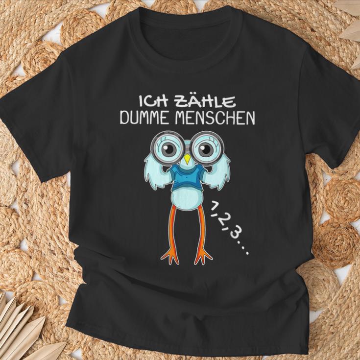 Seagull With Binoculars Ich Zählle Stumme Menschen T-Shirt Geschenke für alte Männer