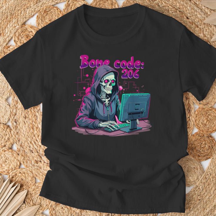 Skeleton Hacker Gamer It Programmer T-Shirt Geschenke für alte Männer