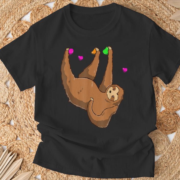 Sloth Climbing Bouldering T-Shirt Geschenke für alte Männer