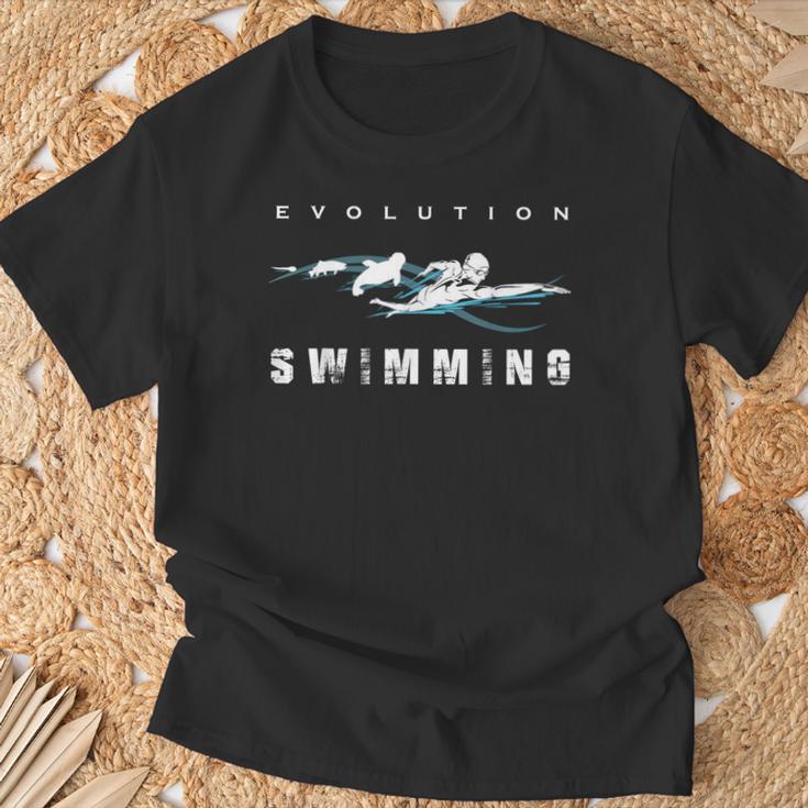 Swimming Evolution Swimmer Sportler Swimming T-Shirt Geschenke für alte Männer