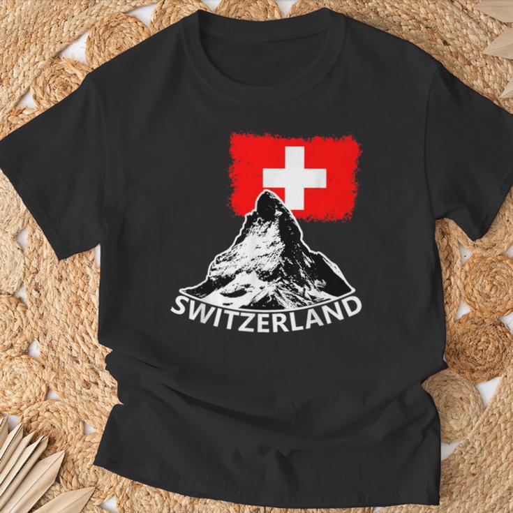 Switzerland Matterhorn Switzerland Alps T-Shirt Geschenke für alte Männer