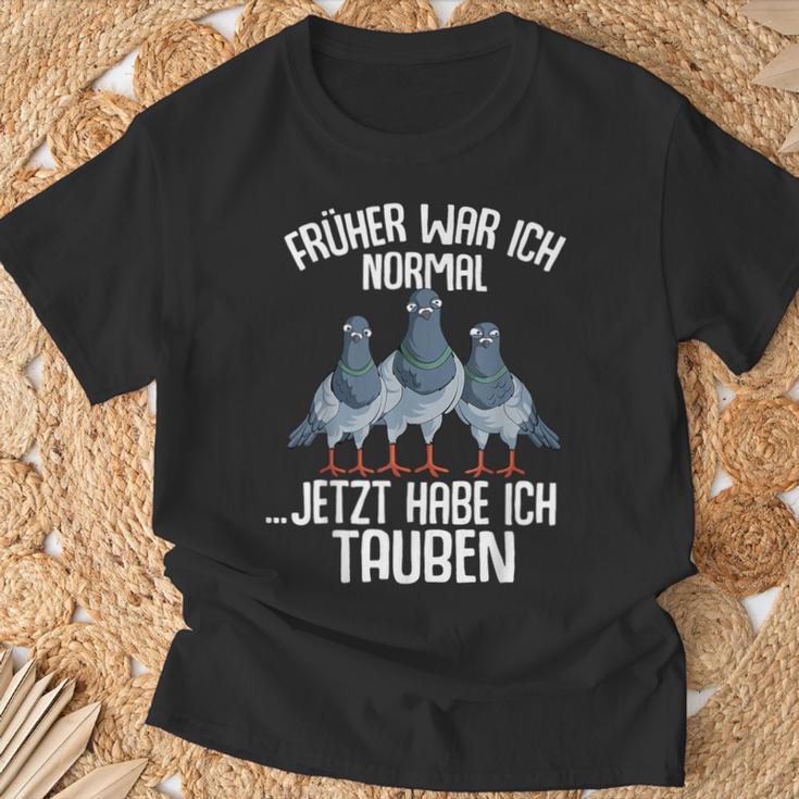 Taube Früher War Ich Normal Jetzt Taubenzucht T-Shirt Geschenke für alte Männer