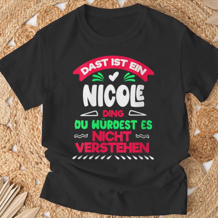 Women's Das Ist Ein Nicole Ding Du Würdest Es Nichterstehen Name With-Neck T-Shirt Geschenke für alte Männer