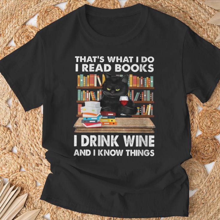 Women's Das Lese Ich Bücher Trinke Wein Und Ich Weiß Dinge T-Shirt Geschenke für alte Männer