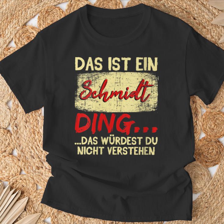 Women's Family Schmidt Das Ist Ein Schmidt Ding With-Neck T-Shirt Geschenke für alte Männer