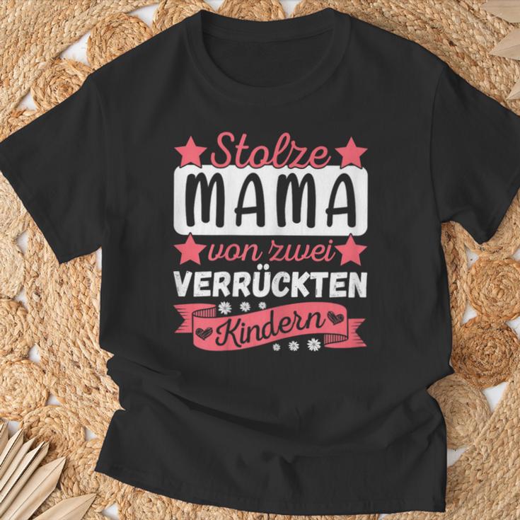 Women's Ich Bin Stolze Mamaon 2 Kinder Mutteron 2 T-Shirt Geschenke für alte Männer