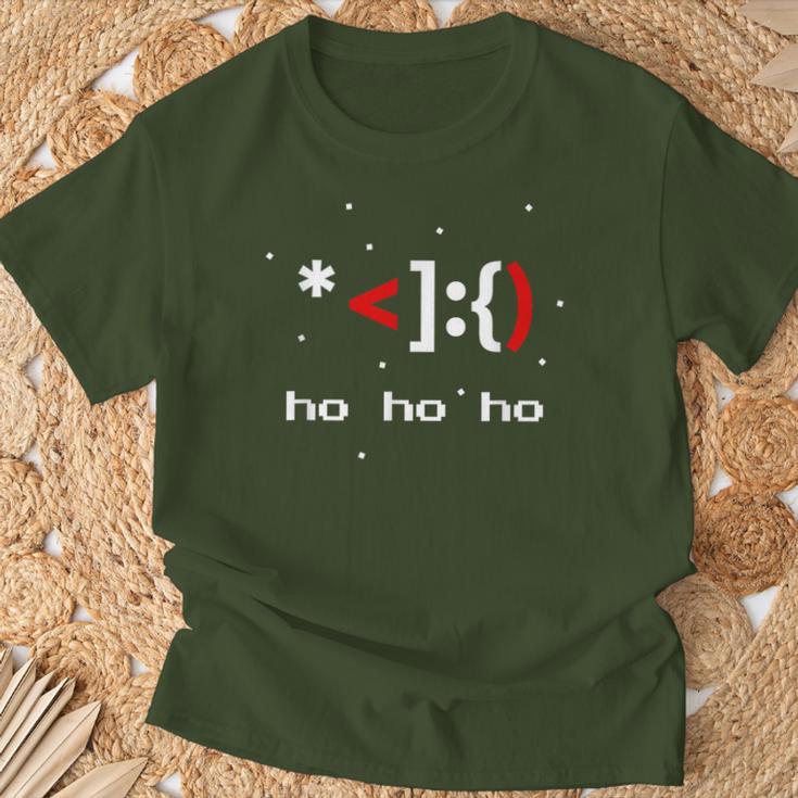 Ascii Santa Claus Face Coder 8Bit Retro Xmas T-Shirt Geschenke für alte Männer