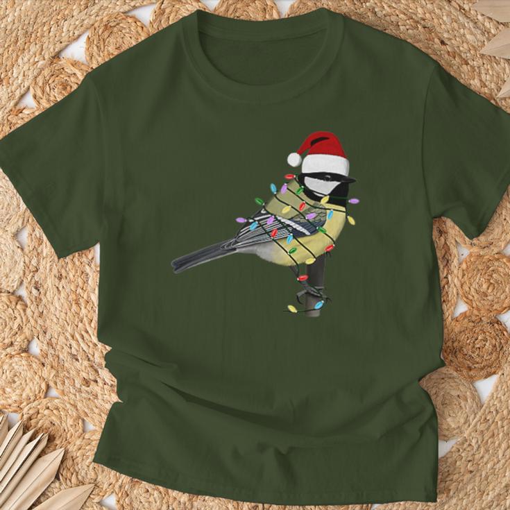 Great Tit Christmas Bird Santa Garden Bird T-Shirt Geschenke für alte Männer