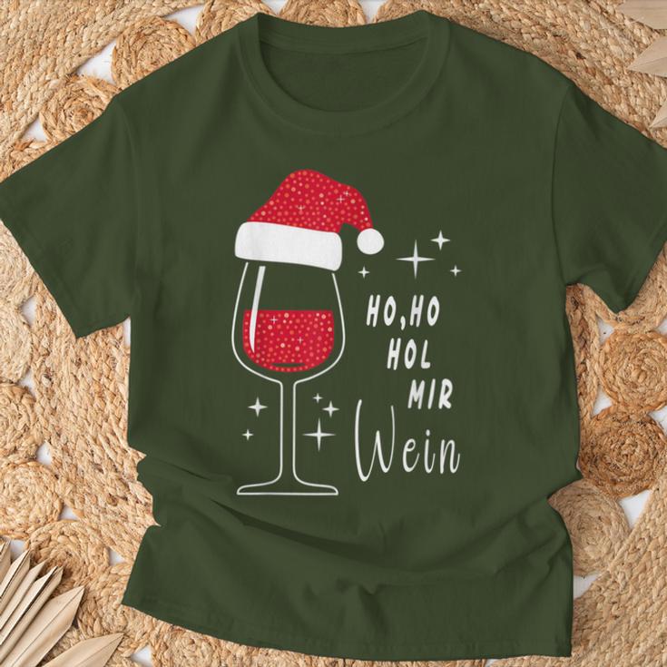 Ho Ho Hol Mir Wine Christmas Outfit Santa Hat Fun Xmas T-Shirt Geschenke für alte Männer