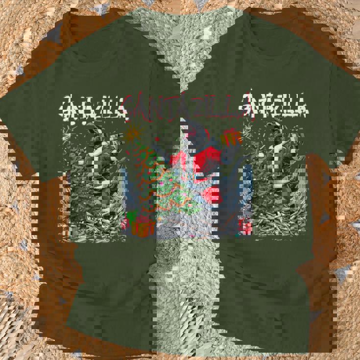 Santazilla Japanese Santa Christmas Monster Kaiju T-Shirt Gifts for Old Men