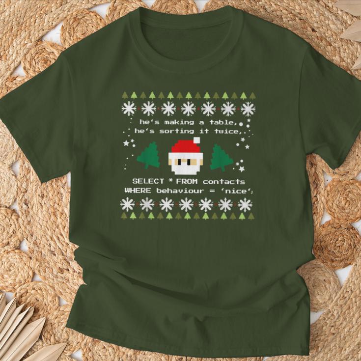 Sql Santa Claus Database Db Clause Computer Science Programmer T-Shirt Geschenke für alte Männer