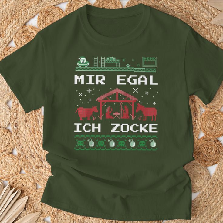 Weihnachten Mir Egal Ich Zocke Ugly Christmas For Gamer T-Shirt Geschenke für alte Männer