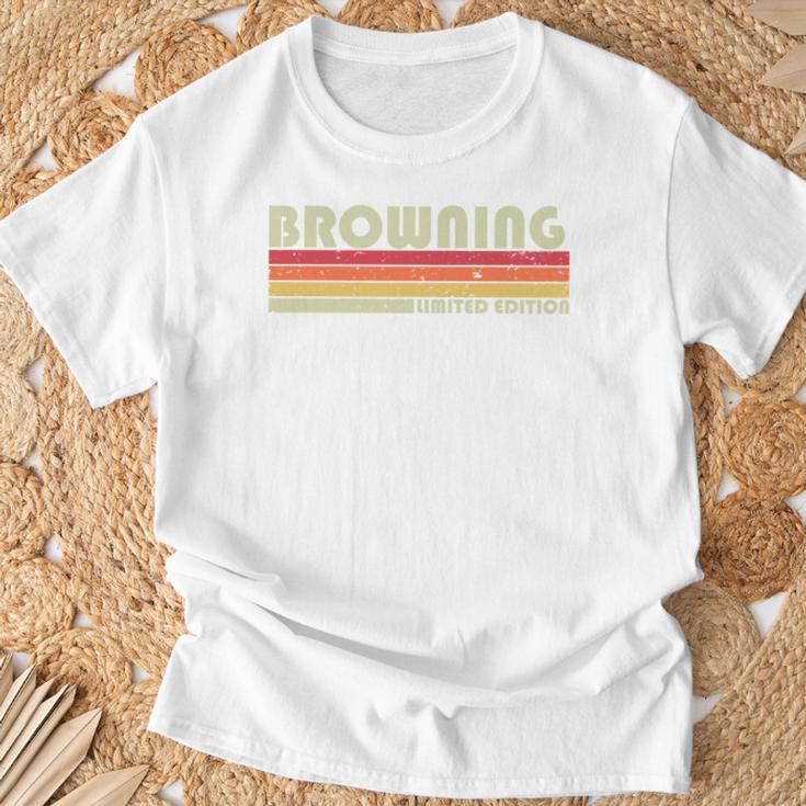 Browning Last Name Retrointage 80S Birthday T-Shirt Geschenke für alte Männer