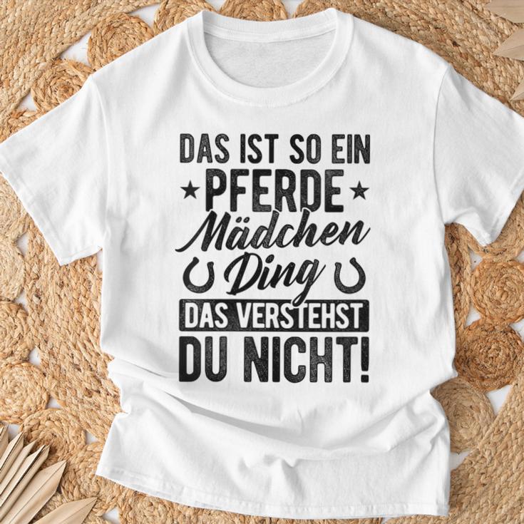 Damen Das Ist So Ein Pferdemädchen Ding Daserstehst Du Nicht Mit-Ausschnitt T-Shirt Geschenke für alte Männer