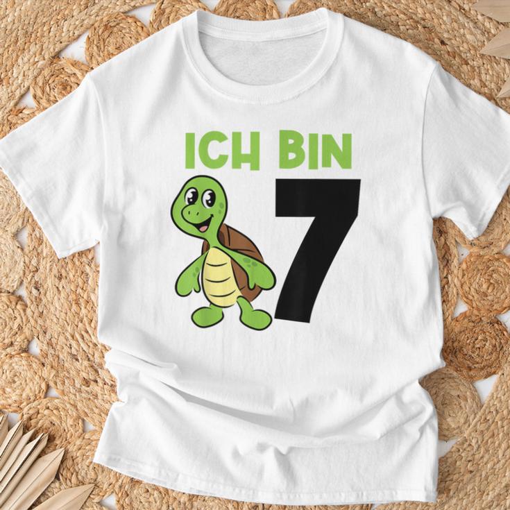 Ich Bin 7 7 Geburtstag Schildkröte T-Shirt Geschenke für alte Männer