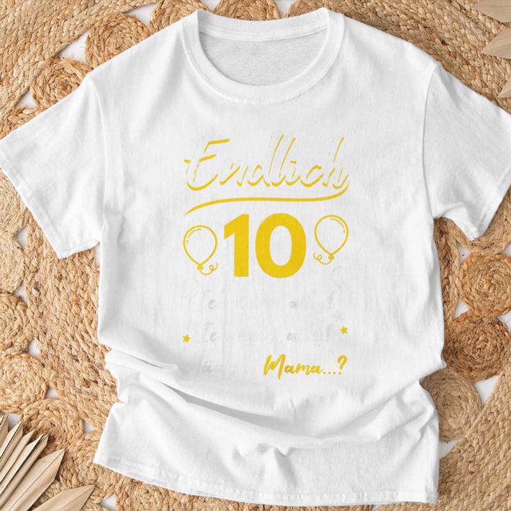 Kinder Endlich 10 Geburtstag Zehn Ich Kann Alles Ich Weiß Alles T-Shirt Geschenke für alte Männer