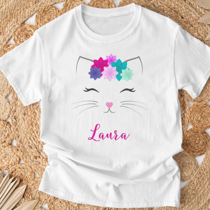 Laura Name Colourful Kitten Cat Laura T-Shirt Geschenke für alte Männer