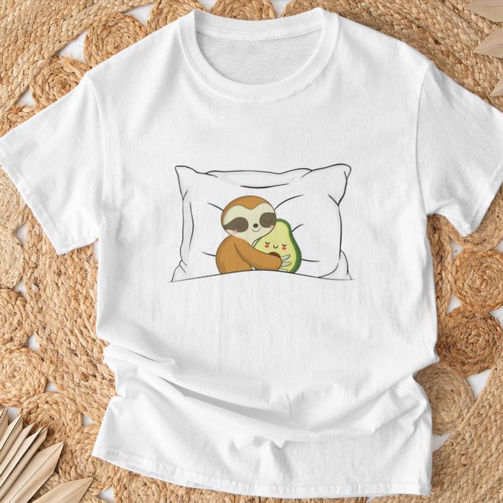 Official Sleep Sloth Avocado Pyjamas T-Shirt Geschenke für alte Männer